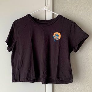 NWOT Pura Vida Size Med Black Crop Top Tee!!